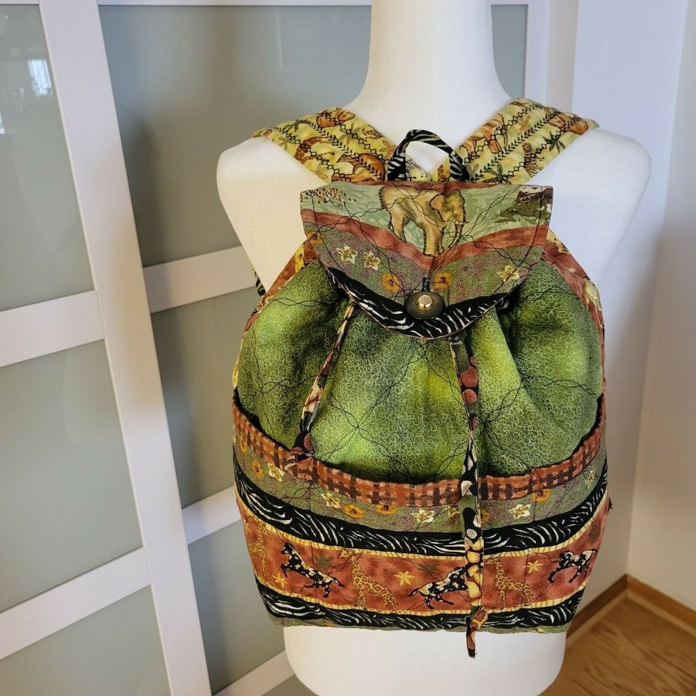 Mallory Safari 2002 Green And Brown Backpack